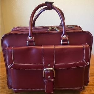 Franklin Covey Red Rolling Briefcase